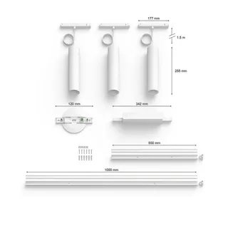 Perifo - basisset - LED hanglamp - wit - aanpasbaar wit en gekleurd licht -3 lichtpunten - slimme verlichting von Philips Hue in Weiß – Produktfoto 4 von 5