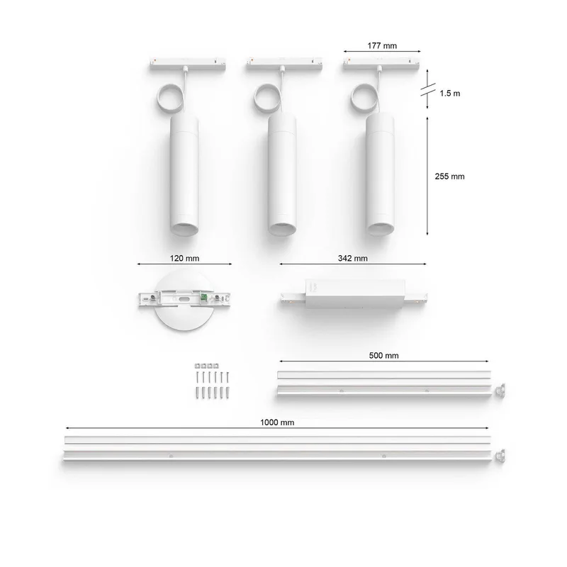 Perifo - basisset - LED hanglamp - wit - aanpasbaar wit en gekleurd licht -3 lichtpunten - slimme verlichting von Philips Hue in Weiß – Produktfoto 4 von 5