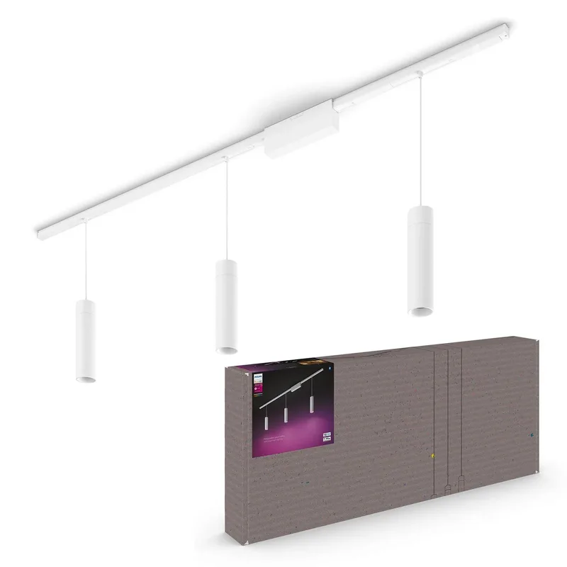 Perifo - basisset - LED hanglamp - wit - aanpasbaar wit en gekleurd licht -3 lichtpunten - slimme verlichting von Philips Hue in Weiß – Produktfoto 2 von 5