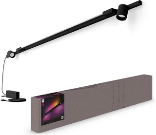 Perifo railverlichting muur - 2-spots - 1 gradient light tube - basisset van Philips Hue in Zwart – productfoto 1 van 5