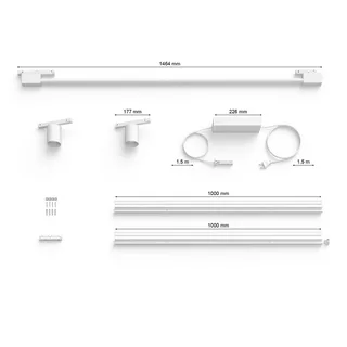Perifo railverlichting muur - 2-spots - 1 gradient light tube - basisset by Philips Hue in White – product photo 4 of 5