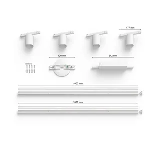 Perifo railverlichting plafond - wit en gekleurd licht - 4-spots - wit - basisset van Philips Hue in Wit – productfoto 5 van 5