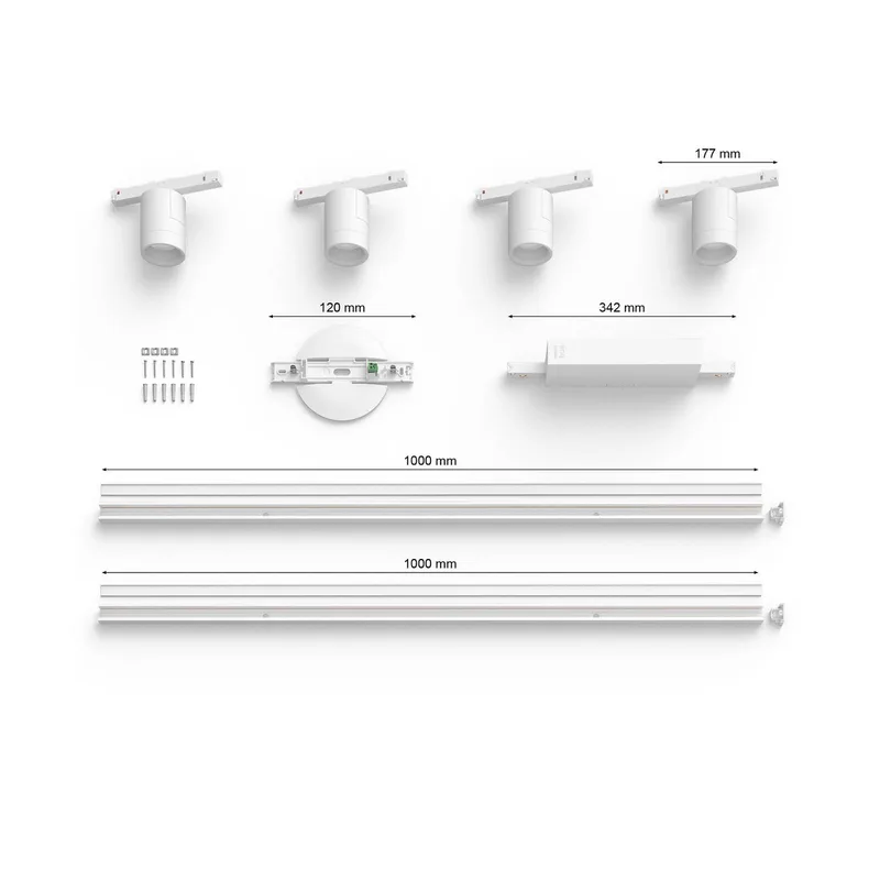 Perifo railverlichting plafond - wit en gekleurd licht - 4-spots - wit - basisset van Philips Hue in Wit – productfoto 5 van 5