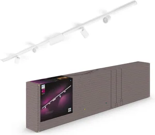 Perifo railverlichting plafond - wit en gekleurd licht - 4-spots - wit - basisset van Philips Hue in Wit – productfoto 1 van 5