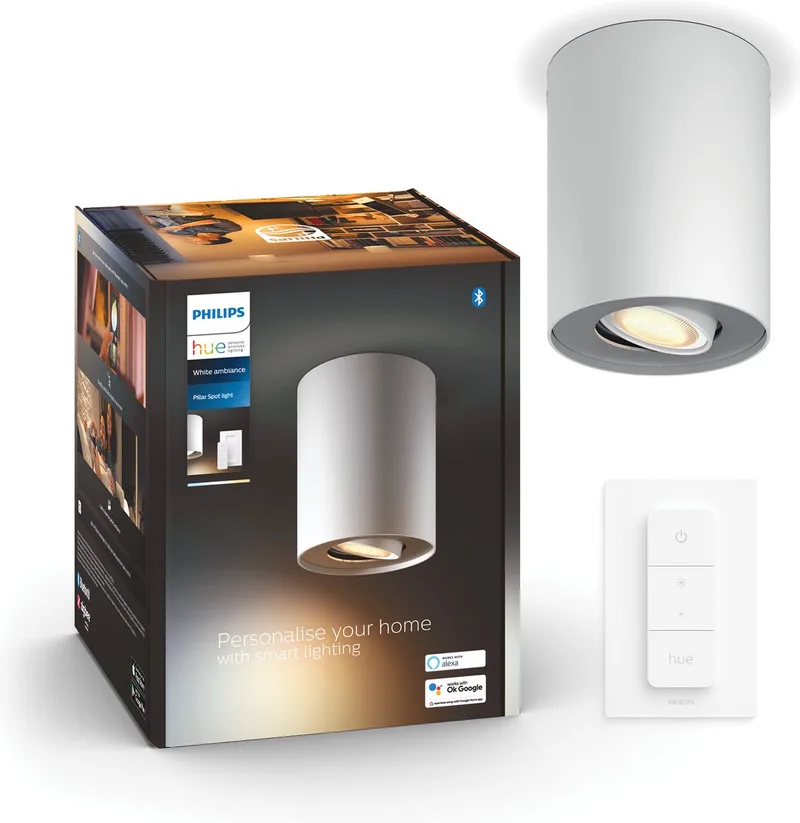 Pillar opbouwspot - warm tot koelwit licht - 1-spot - 1 dimmer switch by Philips Hue in White – product photo