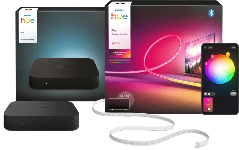 Play Gradient LED Strip 75 tot 85 inch TV + HDMI Sync Box 4K van Philips Hue – productfoto