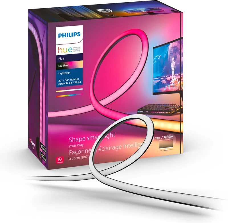 Play gradient lightstrip PC monitor - wit en gekleurd licht – 24-27 inch monitor by Philips Hue in Transparent – product photo
