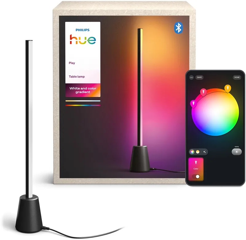 Play LED tafellamp - entertainment - aanpasbaar wit en gekleurd licht - 60 cm - slimme verlichting by Philips Hue in Black – product photo 1 of 2