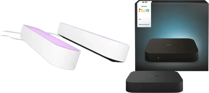 Play Lichtbalk Wit Duo Pack + HDMI Sync Box 4K van Philips Hue – productfoto