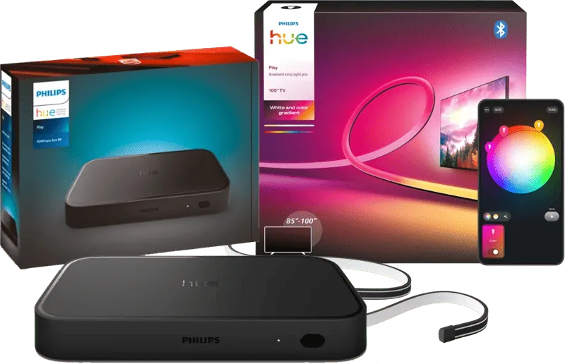 Play Pro Gradient LED Strip 90 tot 100 inch TV + HDMI Sync Box 8K van Philips Hue – productfoto