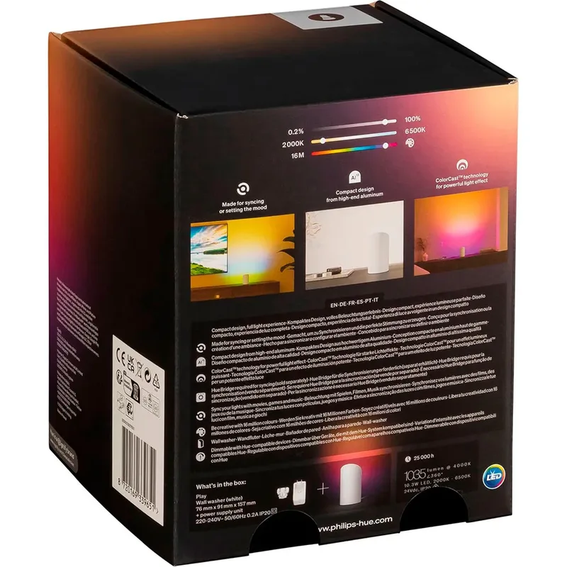 Play wall washer tafellamp van Philips Hue in Wit – productfoto 2 van 4