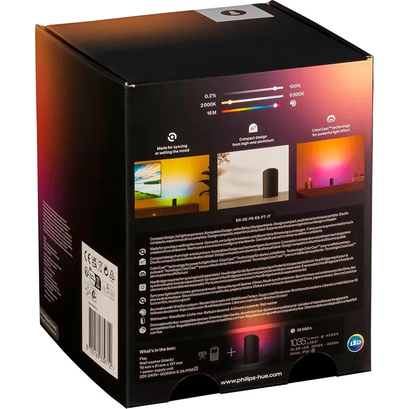 Play wall washer tafellamp från Philips Hue i Svart – produktbild 2 av 4