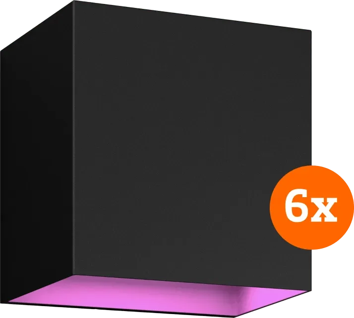 Resonate Downward White and Color - zwart 6-pack van Philips Hue – productfoto