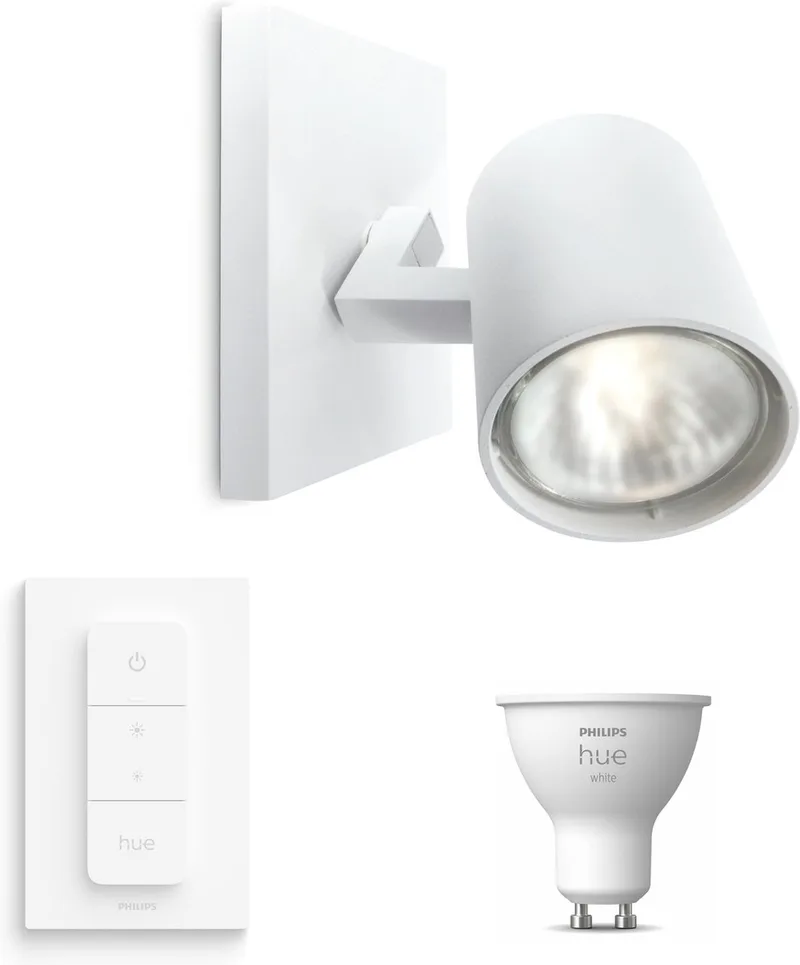 Runner Opbouwspot - Warmwit Licht - Incl. Hue Dimmer Switch - Wandspot of Plafondspot met 1 Lichtpunt - GU10 - Hue White de Philips Hue en Blanc – photo produit