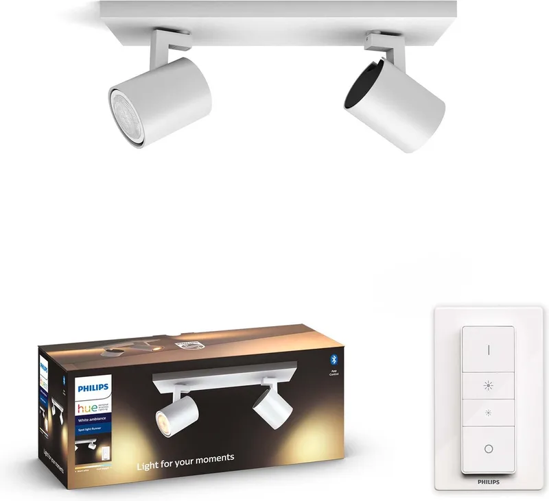 Runner Opbouwspot - White Ambiance - GU10 - 2 x5,5W - Bluetooth de Philips Hue en Blanc – photo produit