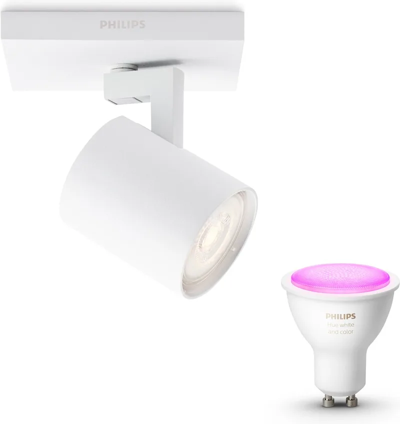 Runner Opbouwspot (Wit) - Wit en Gekleurd Licht - Wandspot of Plafondspot met 1 Lichtpunt - GU10 - Hue White and Color Ambiance van Philips Hue in Wit – productfoto