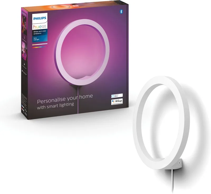 Sana wandlamp - wit en gekleurd licht - wit van Philips Hue in Wit – productfoto