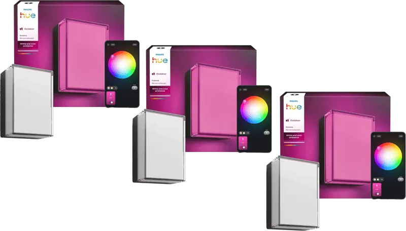 Scenova Muur- en Plafondlamp Buiten 3-Pack de Philips Hue – photo produit