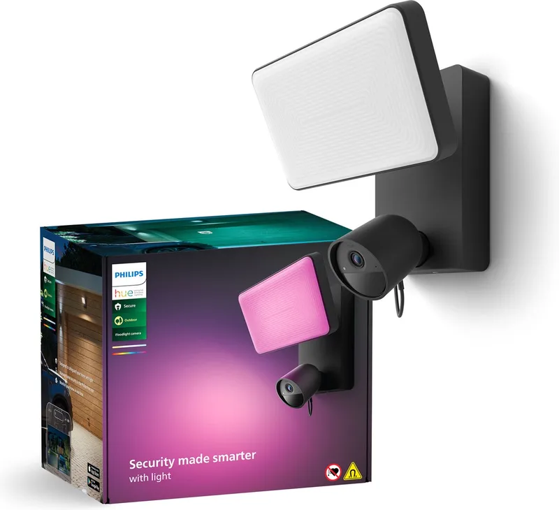 Secure verstraler met beveiligingscamera by Philips Hue in Black – product photo