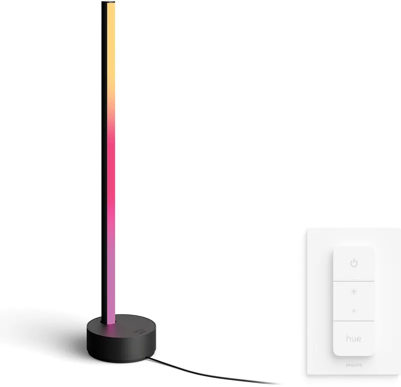 Signe Tafellamp - Wit en Gekleurd Licht - Incl. Hue Dimmer Switch - Hue White and Color Ambiance fra Philips Hue i Sort – produktbillede
