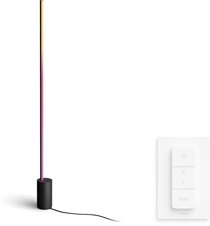 Signe Vloerlamp - Wit en Gekleurd Licht - Incl. Hue Dimmer Switch - Hue White and Color Ambiance de Philips Hue en Noir – photo produit