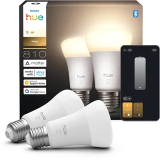 Slimme LED A60 lamp, Warm Wit Licht, E27 Fitting, 2-pack från Philips Hue – produktbild 1 av 2