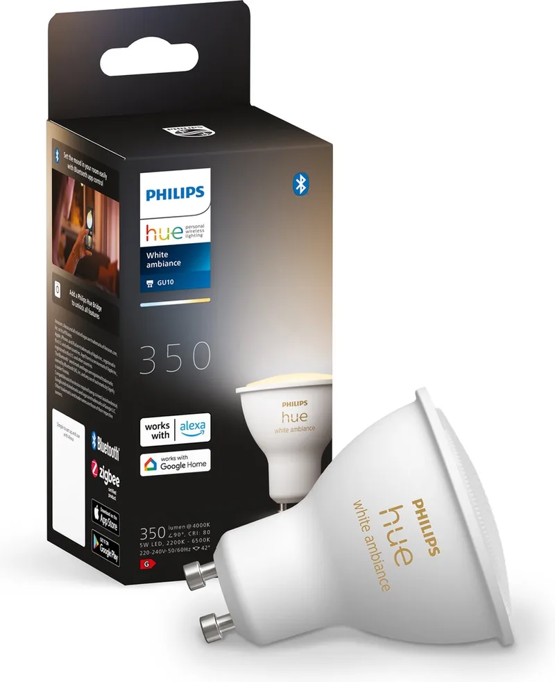 Slimme Lichtbron GU10 Spot - warm tot koelwit licht - 5W - Bluetooth från Philips Hue – produktbild