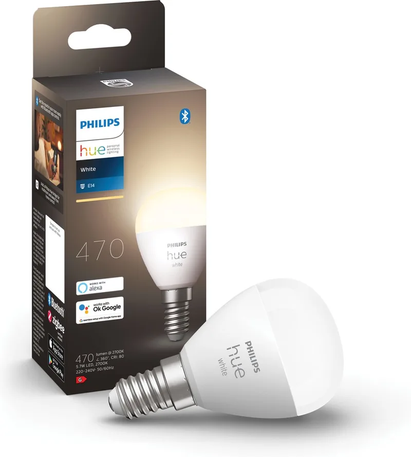 Slimme Lichtbron Luster E14 - warmwit licht - 5,7W - Bluetooth by Philips Hue – product photo
