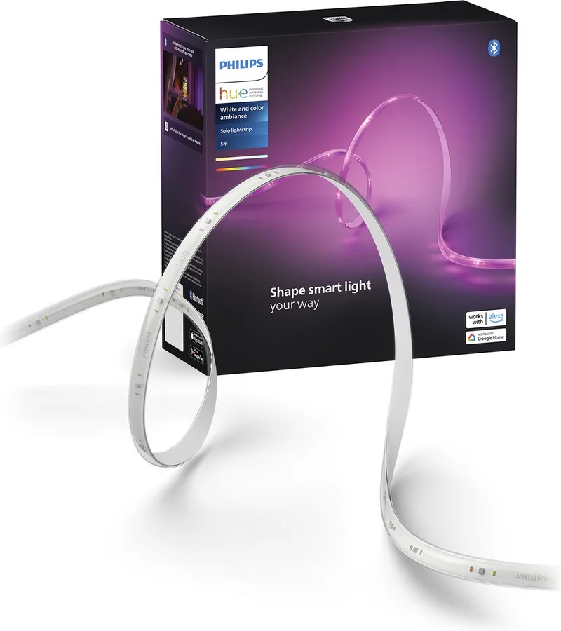 Solo lightstrip - en gekleurd licht - 5m van Philips Hue in Wit – productfoto