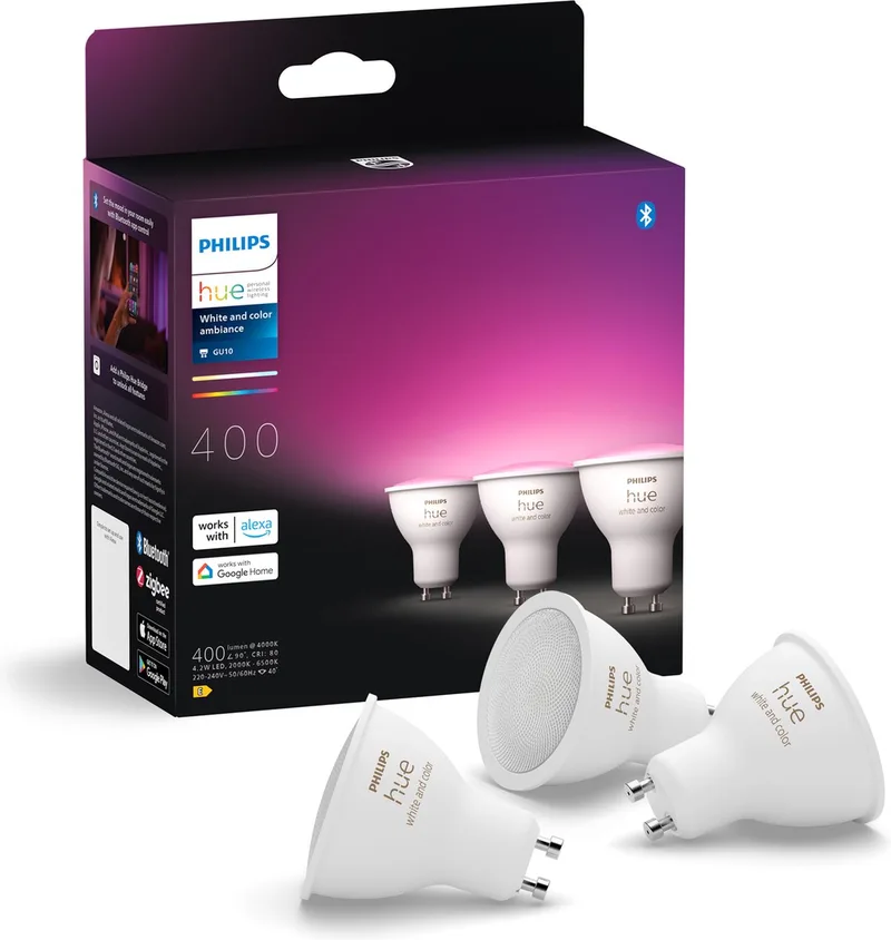 Spot - wit en gekleurd licht - 3 pack - GU10 von Philips Hue – Produktfoto 1 von 3