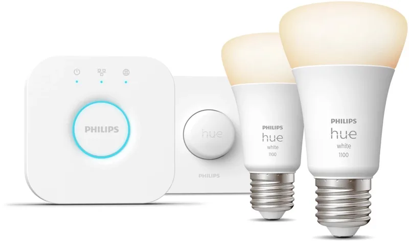 starterkit - zacht witlicht - 2x 9.5W - E27 - 1100 lumen von Philips Hue in Weiß – Produktfoto