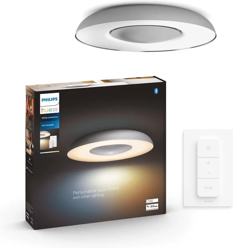 Still plafondlamp - warm tot koelwit licht - 1 dimmer switch by Philips Hue in Aluminium – product photo
