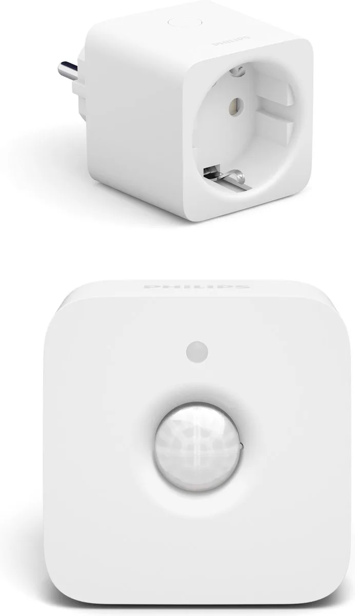 Voordeelbundel met 1 Hue Slimme Stekker Nederland en EU (Type F) en 1 Hue Bewegingssensor voor Binnen - Hue Accessoires van Philips Hue in Wit – productfoto