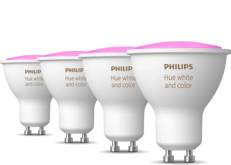 Voordeelpakket - GU10 - met 4 Spotjes - Wit en Gekleurd Licht - Hue White and Color Ambiance de Philips Hue – photo produit