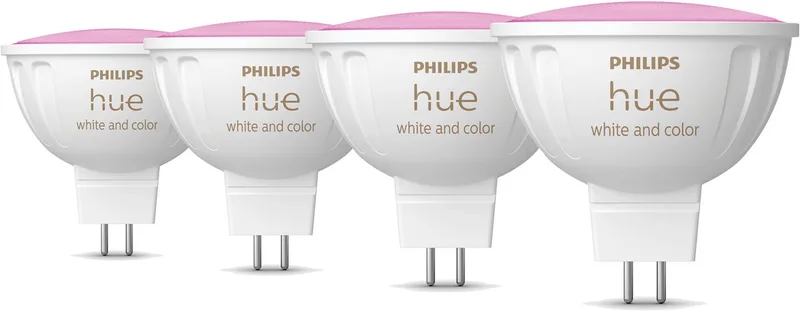 Voordeelverpakking - GU5.3 - met 4 Spotjes (MR16) - 12V - Wit en Gekleurd Licht - Hue White and Color Ambiance von Philips Hue – Produktfoto