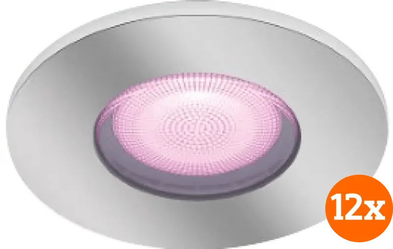 Xamento badkamer inbouwspot White and Color - Chroom - Rond 12-pack by Philips Hue – product photo