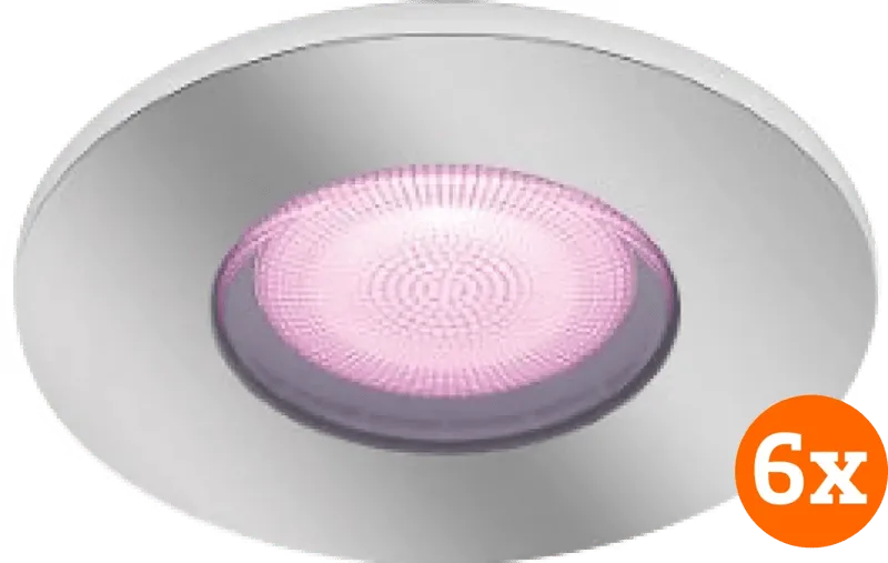 Xamento badkamer inbouwspot White and Color - Chroom - Rond 6-pack van Philips Hue – productfoto