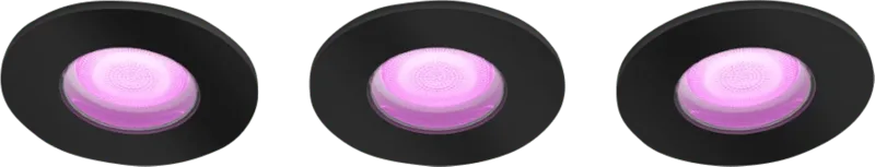 Xamento badkamer inbouwspot White and Color - Zwart - Rond 3-pack by Philips Hue – product photo