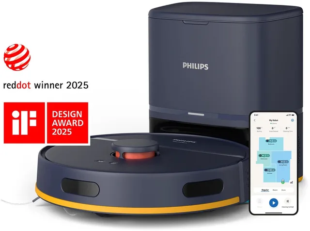 HomeRun 2000-serie Robotstofzuiger Met Dweilfunctie en Automatisch Leegstation – XU2100/15 – 6000 Pa Sterke Zuigkracht – Compact Design