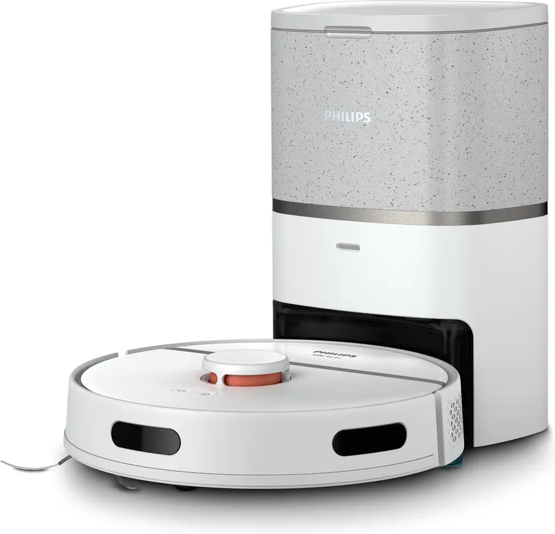 HomeRun Aqua 3000 Series XU3110/02 - Robotstofzuiger met Dweilfunctie - Incl. Laadstation - Wit / Metallic - App Connected de Philips en Niet beschikbaar – photo produit