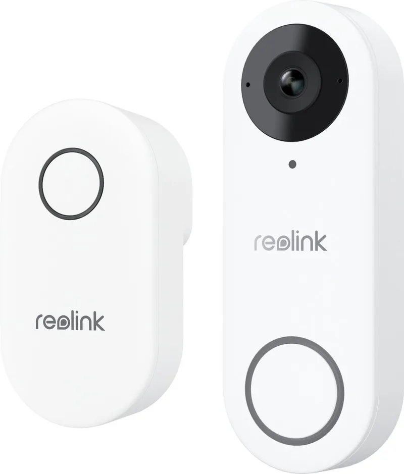 Deurbel - 2K WiFi - 3:4 Kop-tot-teen Beeld - Personen-/Pakketdetectie - Tweewegs Audio - Geen Abonnementskosten van Reolink in Wit – productfoto