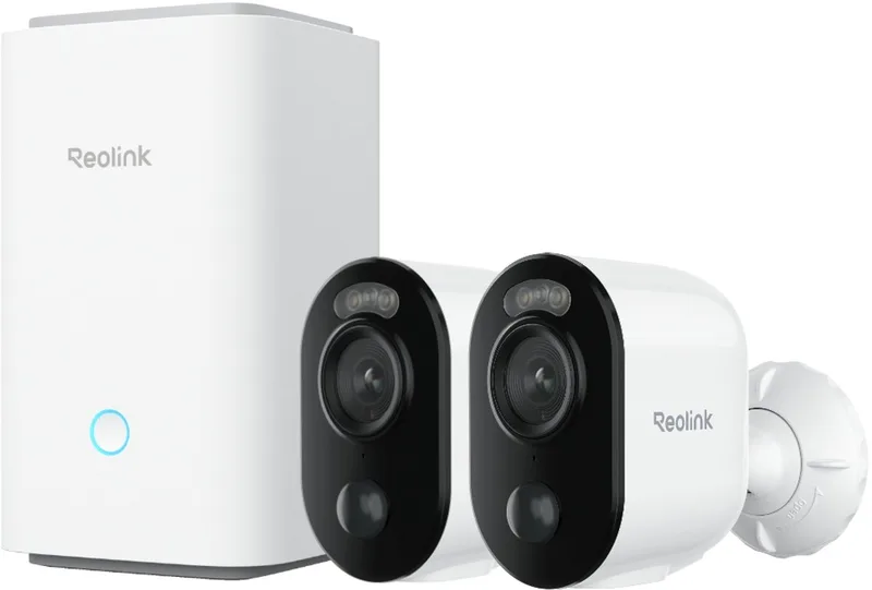 Hub 1 met 2x Argus Series B310 von Reolink in Weiß – Produktfoto