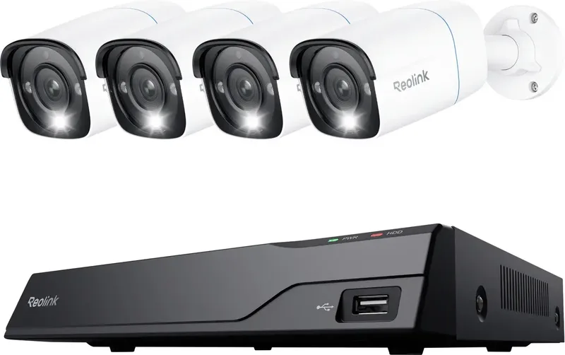 PS4KB01-8 NVS8-8MB4 LAN IP-Überwachungskamera-Set 8-Kanal mit 4 Kameras 3840 x 2160 Pixel från Reolink – produktbild