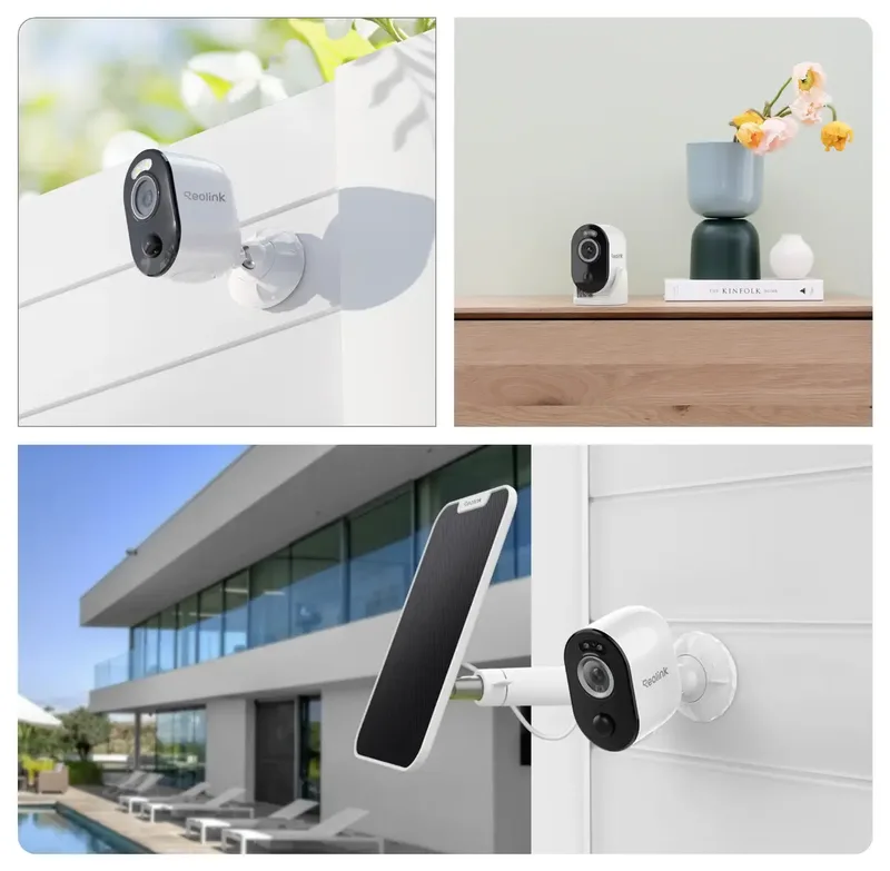 Reolink 2K 5MP beveiligingscamera buiten op batterij, Draadloos wifi, Detectie van personen/voertuigen, Nachtzicht in kleur, 5/2,4 GHz Wi-Fi van Reolink in Wit – productfoto 2 van 2