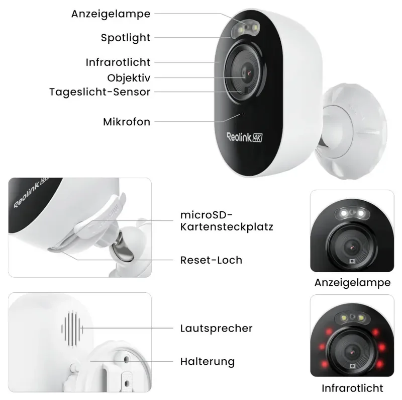 Reolink 4K Wi-Fi 6 Buiten Beveiligingscamera - Slimme Detectie - Nachtzicht Met Schijnwerper - Sirene - Lumus Series E450 van Reolink in Zwart, Wit – productfoto 2 van 2