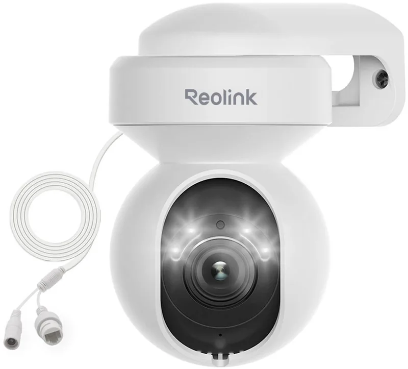 Reolink 5MP Buiten WiFi Camera E1 Outdoor - Pan & Tilt - 3x Optische Zoom - AI-tracking - Detectie van personen/voertuigen/dieren - Tweerichtingsaudio de Reolink en Blanc – photo produit