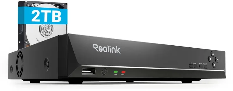 RLN8-410 - 12-kanaals PoE NVR - 24/7 Opname met 2TB HDD - Tot 8 Bedrade Camera's - Lokale & Externe Toegang de Reolink en Noir – photo produit