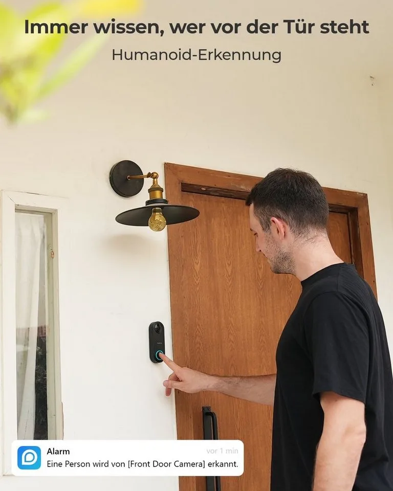 Smart Home Türklingel Video Doorbell Kamera PoE-Version 5MP (Außenbereich, Innenbereich, Gegensprechfunktion,180° Ultraweitwinkel,Personenerkennung,IP65) von Reolink in Schwarz – Produktfoto 3 von 5