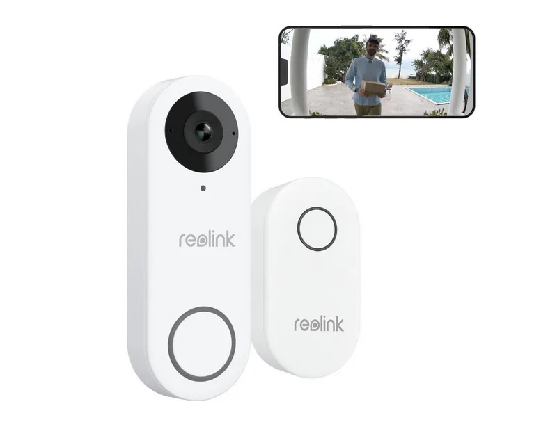 Smart Home Türklingel Videodoorbell Kamera WLAN-Version 5MP (Außenbereich, 2,4/5 GHz WiFi,Personenerkennung,Arbeitet mit Reolink NVRs) by Reolink in White – product photo