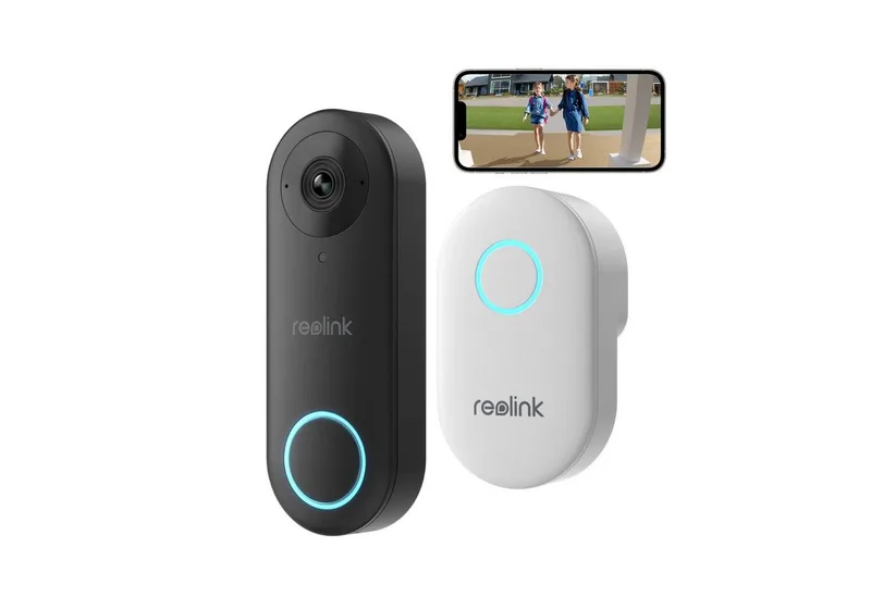 Smart Home Türklingel Videodoorbell Kamera WLAN-Version 5MP (Außenbereich, 2,4/5 GHz WiFi,Personenerkennung,Arbeitet mit Reolink NVRs) fra Reolink i Sort – produktbillede
